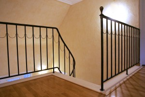 Brass and wrought iron railing inlay son