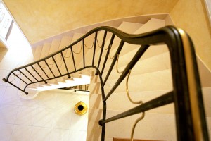 Brass and wrought iron railing inlay son