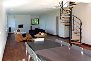 Helical ramp in black wrought iron patina