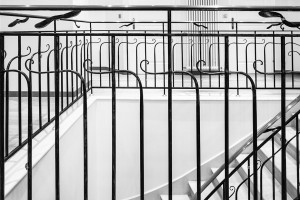 Ramp "Bord de mer" in black patina wrought iron