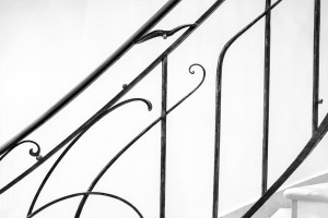 Ramp "Bord de mer" in black patina wrought iron